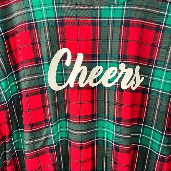 Joyspun Red and Green Plaid Short Sleeve Sleep Dress w/ Pockets Cheer Large XL - Picture 8 of 9